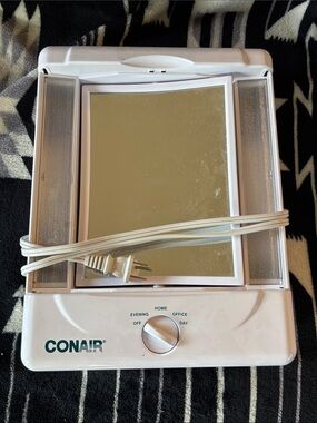Conair White Plug-In Lighted Makeup Mirror with Adjustable Settings
